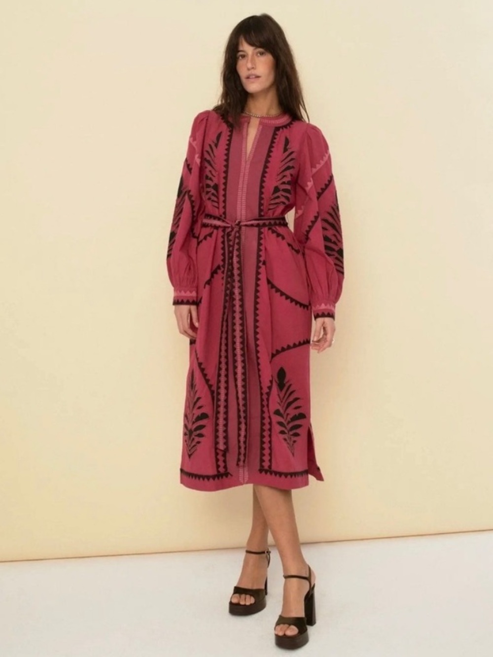 Sonmer Susan Fucsia Dress, Elegant, Boho, Cotton Dress NWT